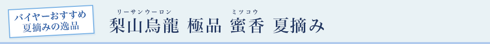 梨山烏龍 極品 蜜香 夏摘み