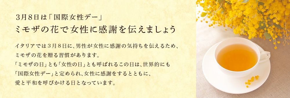 ミモザの花で女性に感謝を伝えましょう