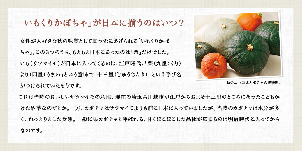 「いもくりかぼちゃ」が日本に揃うのはいつ?