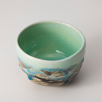抹茶碗セット 青白彩