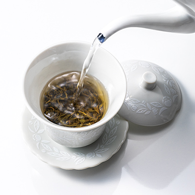 オリジナル 九谷焼蓋碗 茶の花・白