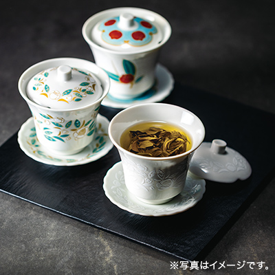 オリジナル 九谷焼蓋碗 茶の花・彩