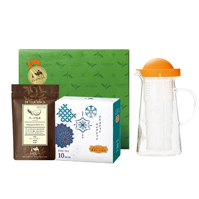 お茶詰め合わせと茶器「ひとやすみ」