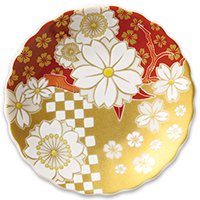 オリジナル 豆皿 桜小紋市松  